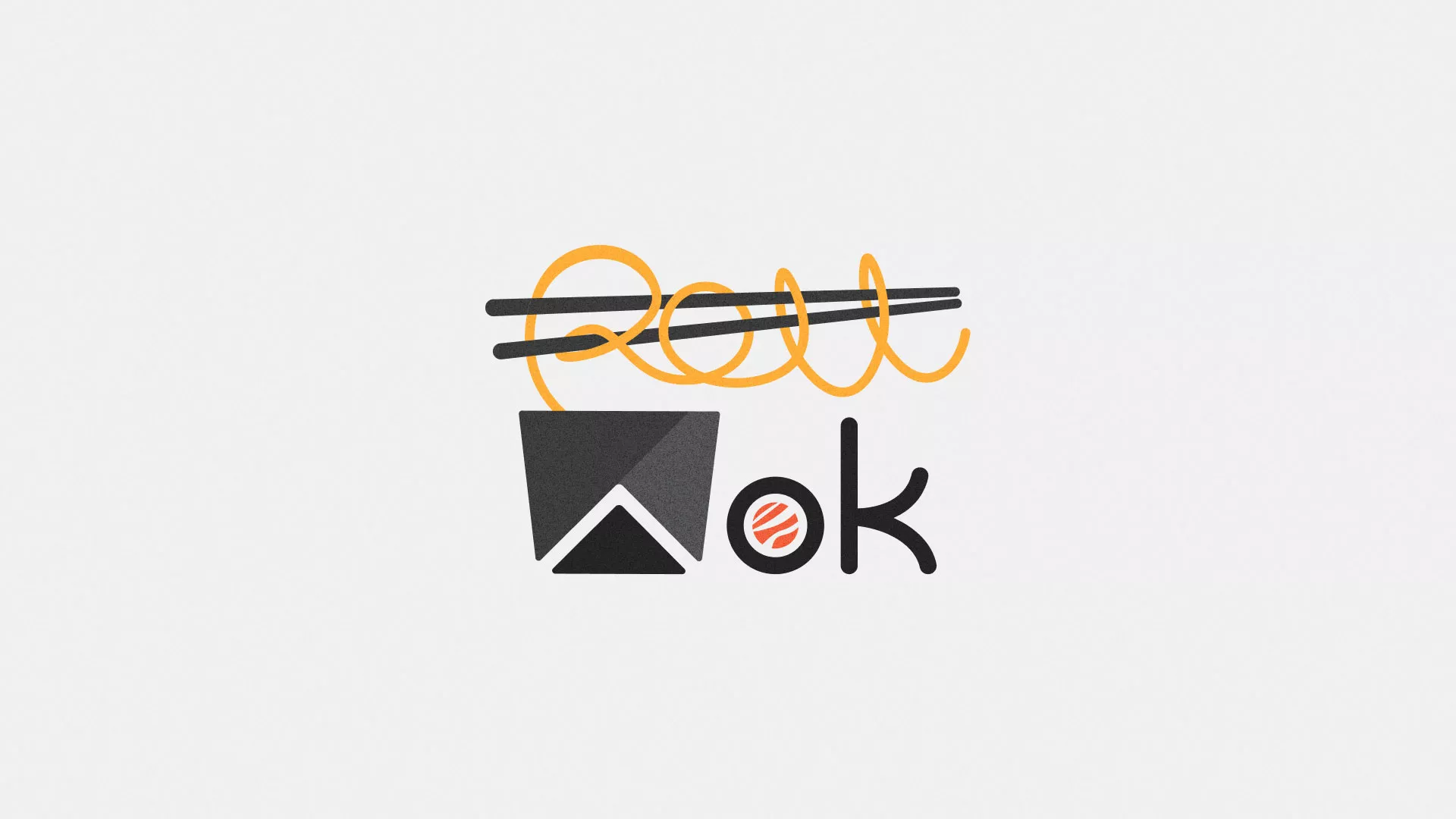 Разработка логотипа суши-бара «Roll Wok Club» в Карталах