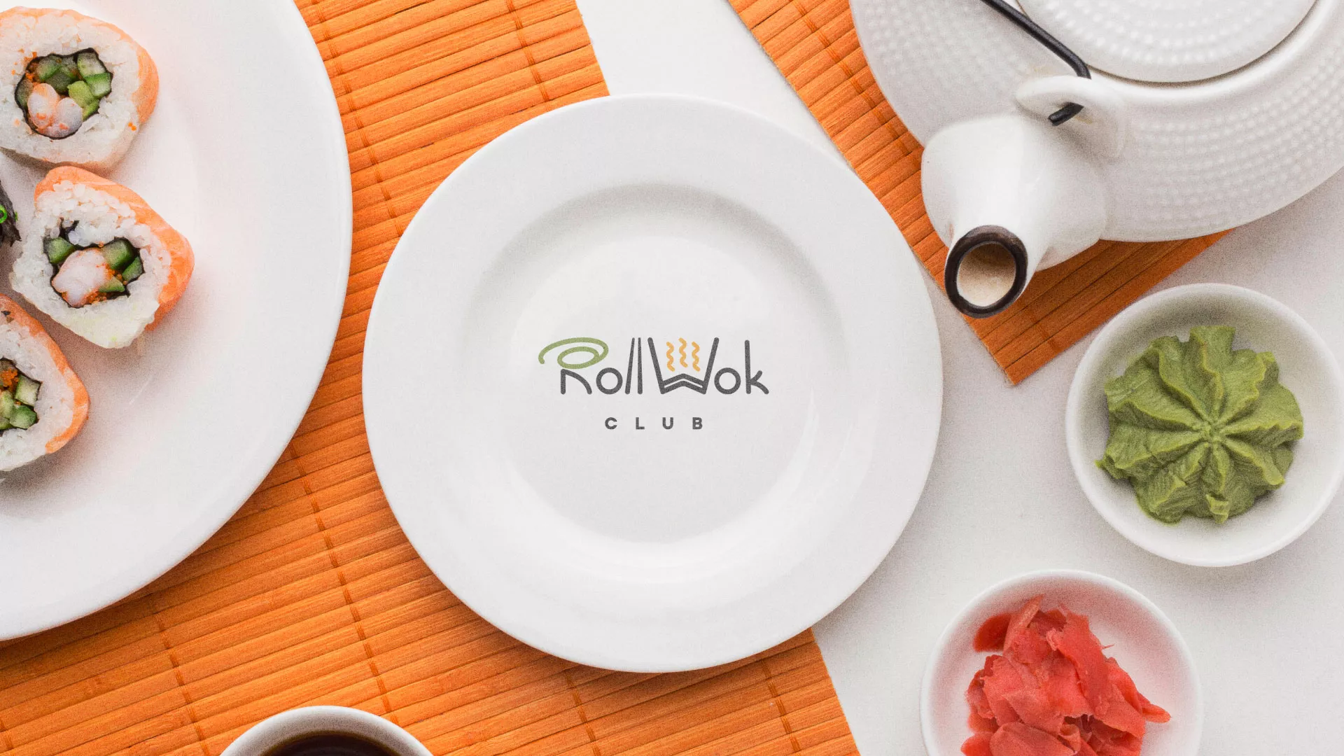 Разработка логотипа и фирменного стиля в Карталах для суши-бара «Roll Wok Club» Разработка логотипа и фирменного стиля в Карталах для суши-бара «Roll Wok Club»
